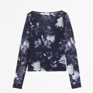 Floral Mesh Long Sleeve Top